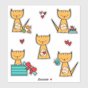 Cat Sticker Sheet - Animal Pet Stickers