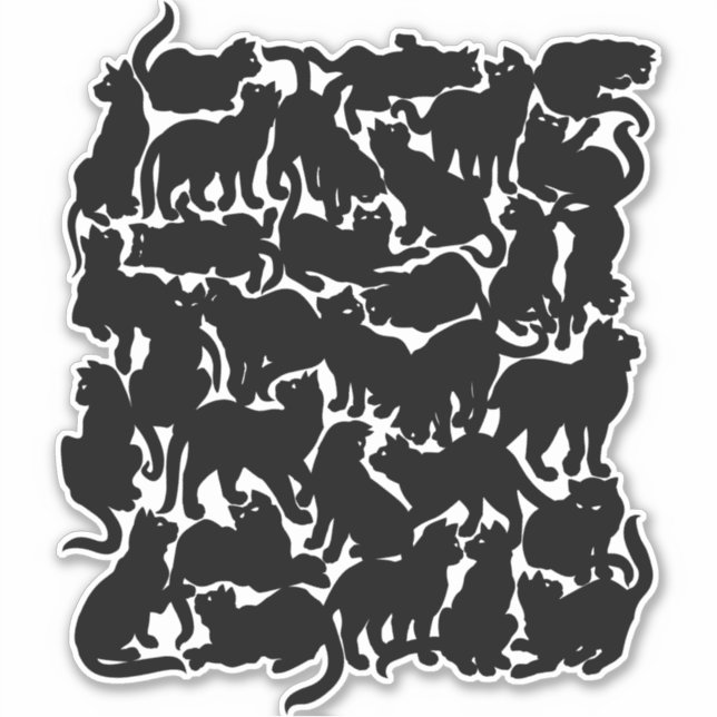 Cat Stickers Personalised Black Cat Decals Sticker (Front)