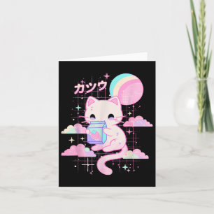 Cat Strawberry Milk Anime 90s Japanese Cat Japan  Card