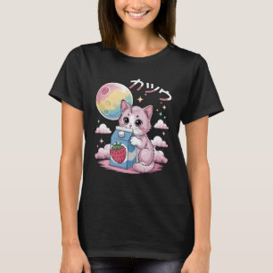 Cat Strawberry Milk Anime 90s Japanese Cat Japan M T-Shirt