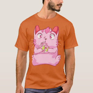 Cat Strawberry Milk Kawaii T-Shirt