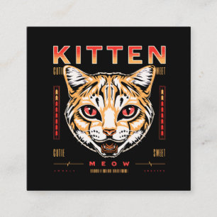 Cat Streetwear Square Business Card