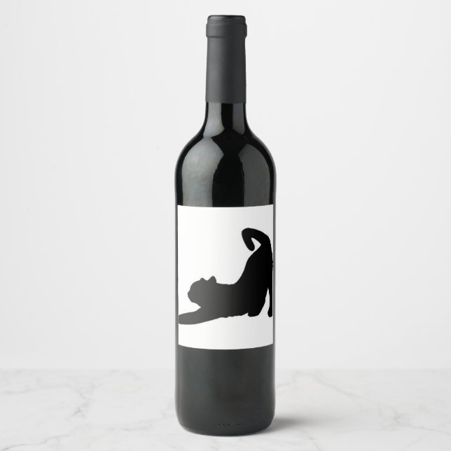 Cat Stretch Wine Label (Front)