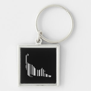 CAT STRETCHING BAR CODE Pet Barcode Pattern Key Ring