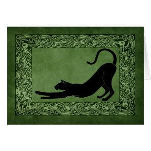 Cat Stretching Celtic Green
