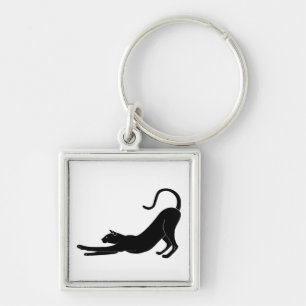 Cat Stretching Key Ring