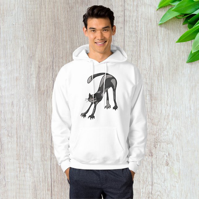 Cat Stretching Mens Hoodie (Creator Uploaded)