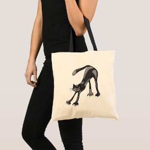 Cat Stretching Tote Bag