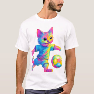 Cat Striker – Cute Soccer Playing Cat T-Shirt