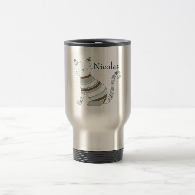 Cat Stripes Lover Travel Mug (Center)