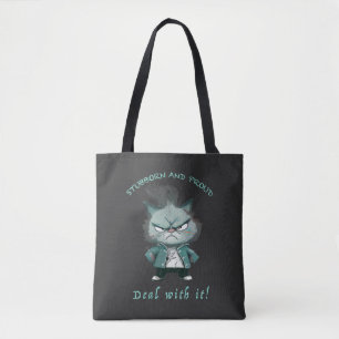 Cat Stubborn Deal With It Cute Adorable Funny Tote Bag