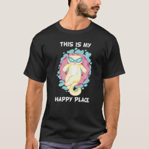 Cat Summer Holiday Bathing Relaxing Swimming Hoop  T-Shirt