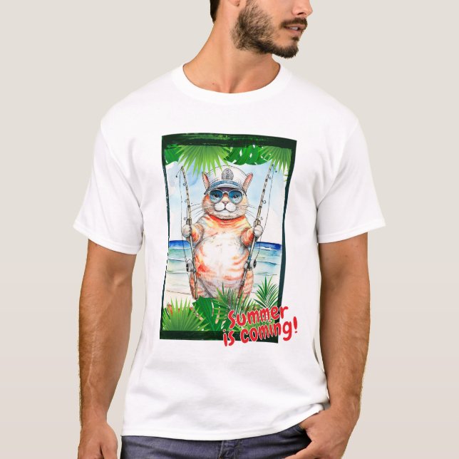 Cat "Summer is coming!" T-Shirt (Front)