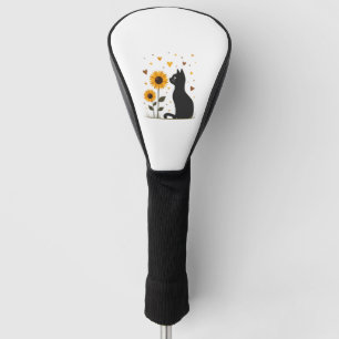 Cat Sunflower Christmas Tree Sun Flower Cat Lover  Golf Head Cover