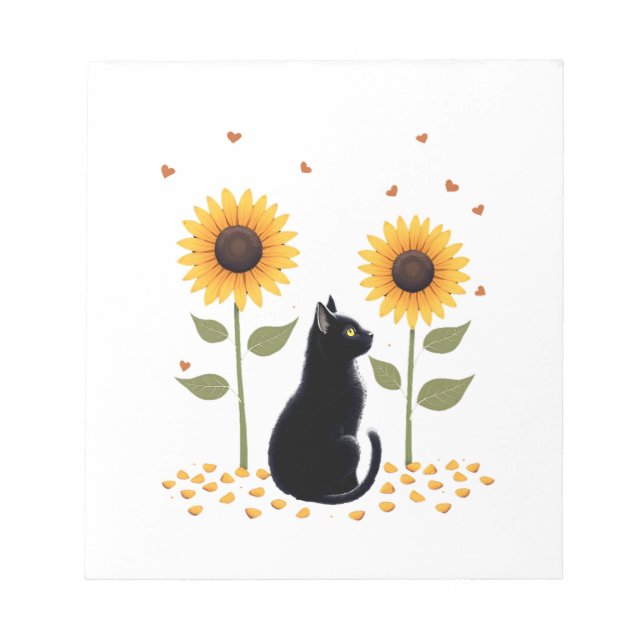 Cat Sunflower Christmas Tree Sun Flower Cat Lover  Notepad (Front)