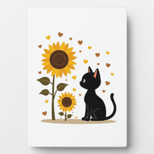Cat Sunflower Christmas Tree Sun Flower Cat Lover  Plaque