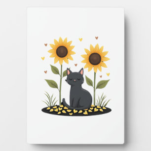 Cat Sunflower Christmas Tree Sun Flower Cat Lover  Plaque