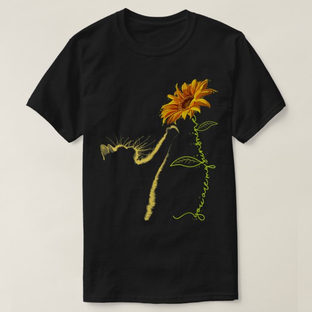 Cat Sunflower Gifts For Cat Lovers Cat Mum Cat Lad T-Shirt (Design Front)