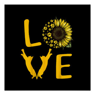 Cat Sunflower Gifts For Cat Lovers, Cat Mum Poster