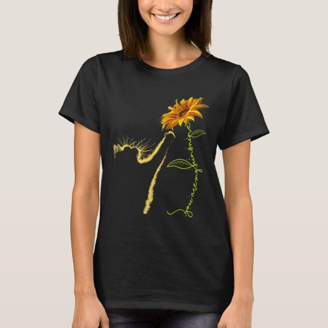 Cat Sunflower Gifts For Cat Lovers  T-Shirt (Front)