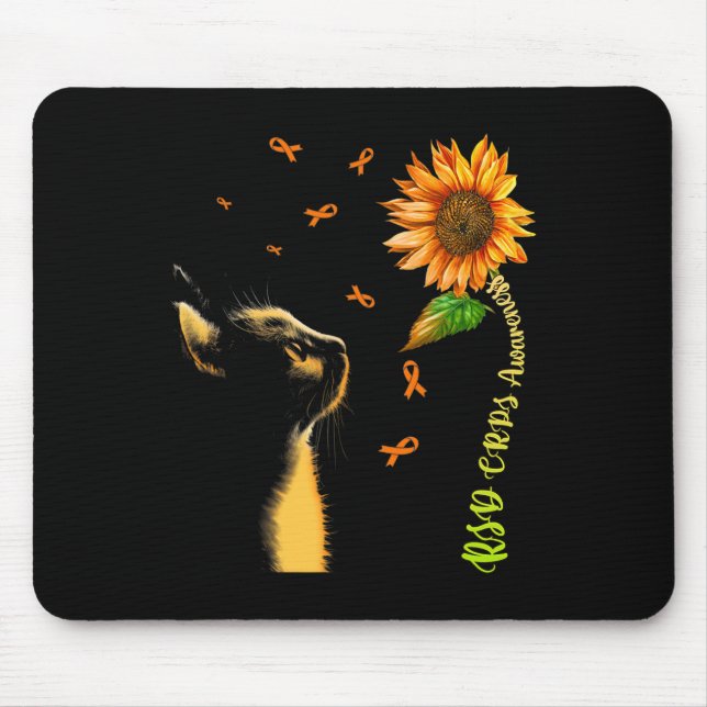 Cat Sunflower RSD CRPS Awareness  Mouse Pad (Front)