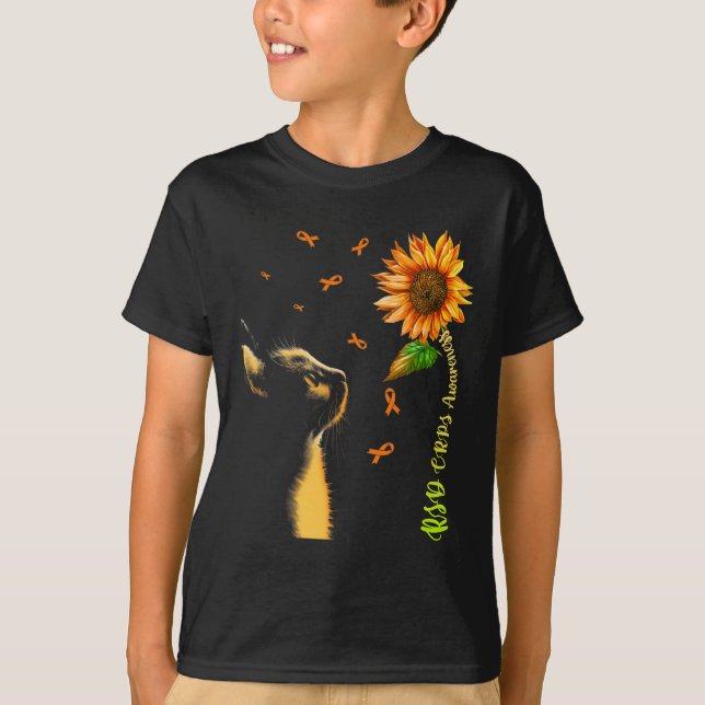 Cat Sunflower RSD CRPS Awareness  T-Shirt (Front)