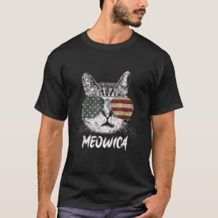 Cat Sunglasses 4th Of July Meowica Merica Usa Amer T-Shirt