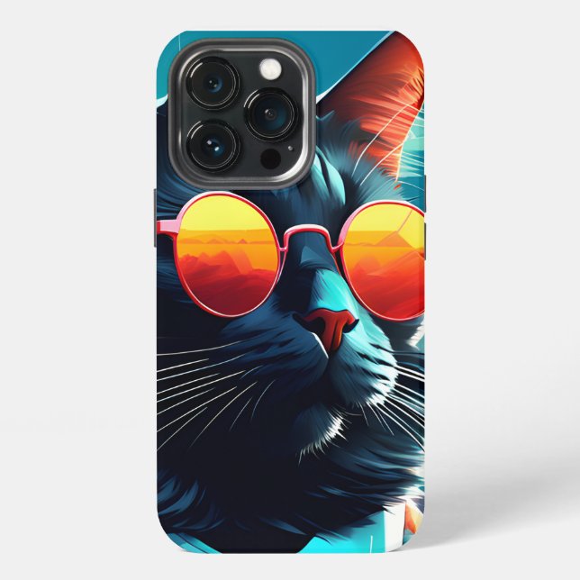 CAT SUNGLASSES iPhone 13 Pro Slim Fit Case, Glossy Case (Back)
