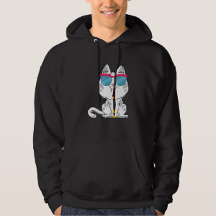 Cat Sunglasses Playing Clarinet For Musicians Hoodie