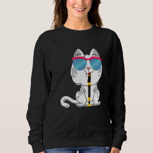 Cat Sunglasses Playing Clarinet For Musicians Sweatshirt