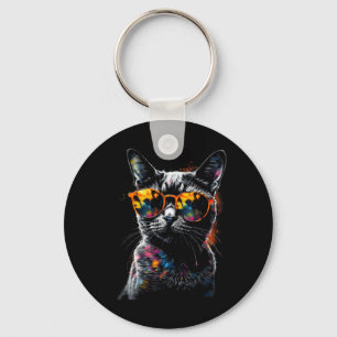 Cat Sungles - Pet Animal Art Cat  Key Ring