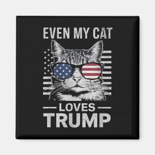 Cat Sungles Usa Flag Even My Cat Loves Trump Magnet