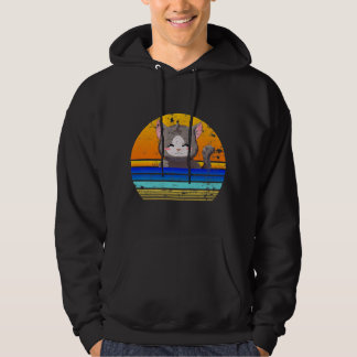 Cat Sunset Retro 80s Style | Vintage Gift Hoodie