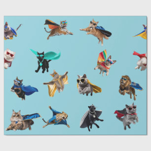 Cat Superheroes Wrapping Paper