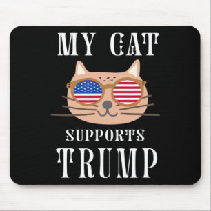 Cat Supports Trump 2024 Take America Back Election Mouse Pad