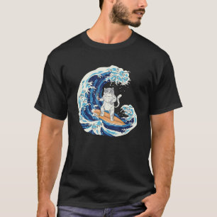 Cat Surfing And Eating Sushi T-Shirt