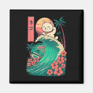 Cat Surfing Japanese _1  Magnet