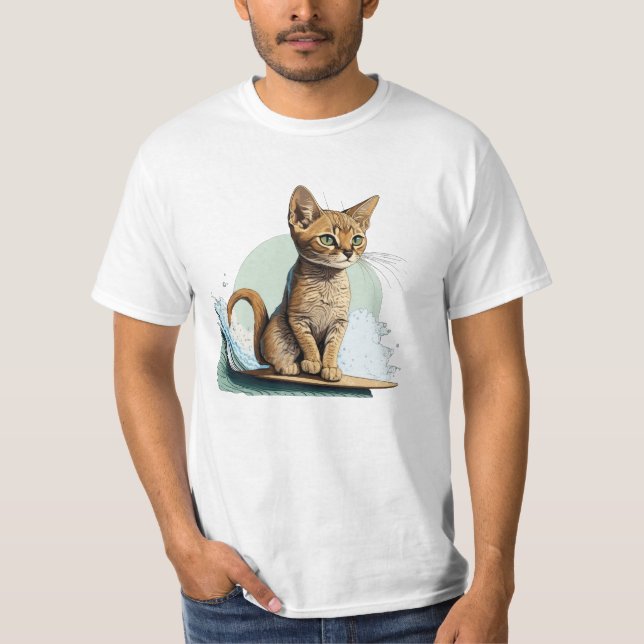 Cat Surfing T-Shirt (Front)