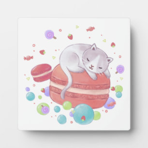 Cat & Sweets Illustration Plaque