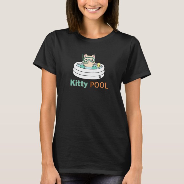 Cat Swimming In A Pool T-Shirt (Front)