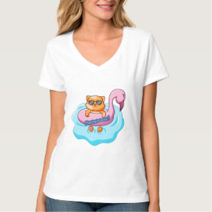 cat swimming pool summer vibes    cat lover design T-Shirt