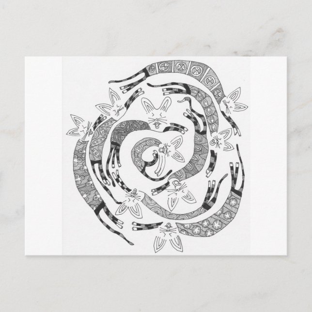cat swirl postcard (Front)