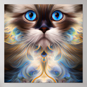 CAT Symmetrical Features Focused Eyes Full Poster