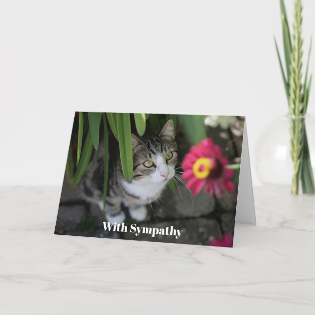 Cat Sympathy Card Personalised Pet Memorial  (Front)