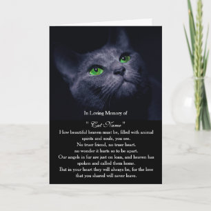 Cat Sympathy Card Personalised photo Pet Memorial