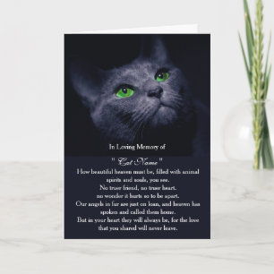 Cat Sympathy Card Personalised photo Pet Memorial