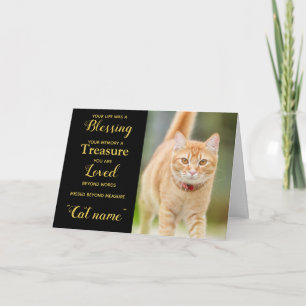 Cat Sympathy Card Personalised photo Pet Memorial
