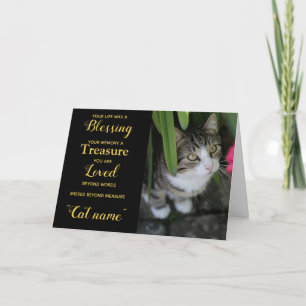 Cat Sympathy Card Personalised photo Pet Memorial