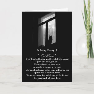 Cat Sympathy Card Personalised photo Pet Memorial