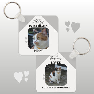 Cat Sympathy Keepsake Pet Memorial grey Key Ring